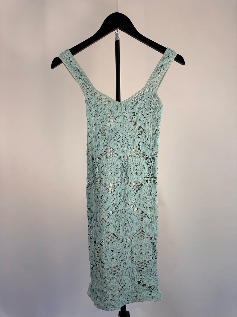 Free People Seafoam Crochet Mini Dress